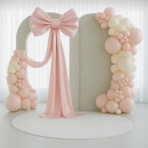 7ft Giant Blush Pink Bow Tie Décor for Weddings, Baby Showers & Events