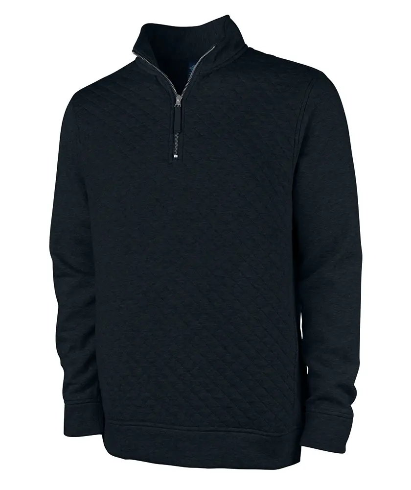 Charles River Apparel Men's Franconia Quilted Pullover Hoodie Sweatshirt - 3/4-Sleeve, Plain Polyester Fleece-Cotton Blend, Warm, Lightweight, Classic Tops, Pocket, for Casual Layering, Outdoor Use