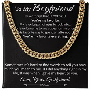 Promise Cuban Chain Necklace for Him, To My Man Promise Necklace, To My Boyfriend Sentimental Meaningful Gift Cuban, Promise Necklace For Boyfriend, Valentine Gift for Men