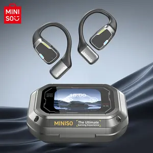 MINISO Wireless Earbuds Open OWS Bluetooth 5.4 Earphones Touchscreen Sports Sport Over-Ear Buds Earphones Running,Driving,Working Waterproof Headsets Long Battery Life with Earhooks Built-in Microphones