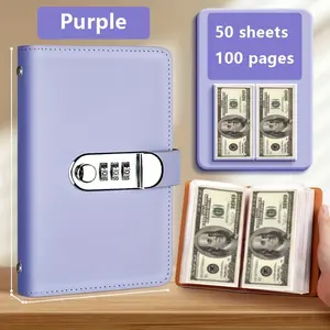 Password Lock Savings Journal, A6 PU Material Budget Notebook, Large Capacity Financial Organizer, Ideal for Men, Women, Housewives, Office Workers