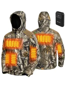 ANTARCTICA GEAR Heated Hunting Jacket for Men with 12V 15000mAh Battery Pack, Hoodie Winter Heated Work Jacket