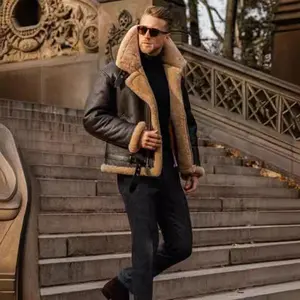 Men's Thickened Faux Leather Jacket with Fur Lining