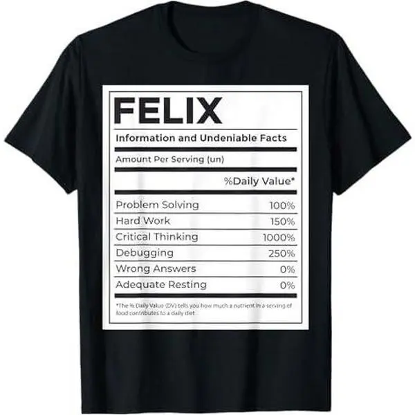 Felix Nutrition Information, Problem Solving Hard Work T-Shirt