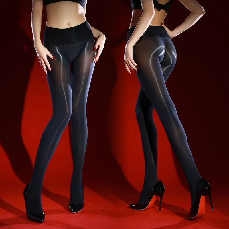Women's Elegant Shiny Pantyhose, High-Waisted Seamless Full Length Stockings, Breathable and Comfortable for a Party, Lady, Stretchy Tights, Plain