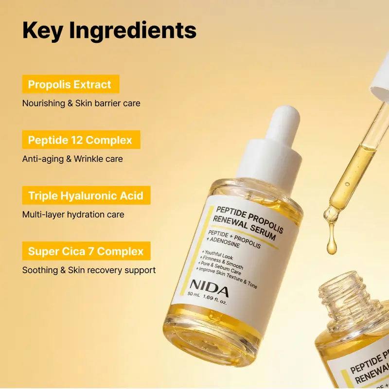 NIDA Peptide Propolis Renewal Serum Wrinkles Fine Lines Aging Skin Daily Radiant NIDA Peptide Propolis Renewal Serum Wrinkles Fine Lines Aging Skin Daily Radiant
