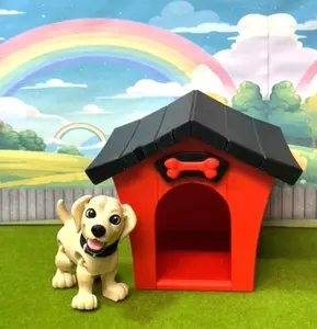 Cute Labrador Dog, 3D Printed Articulated Fidget Dog with Doghouse, Poseable Animal Toy, Custom Pet Gift for Dog Lovers