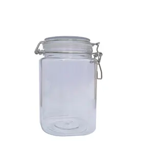 FixtureDisplays® Wire Clasp PET Jar 800 ml Spice Jar Seal Paint Oil Storage Jar Container Lock 18615-800ML-NF