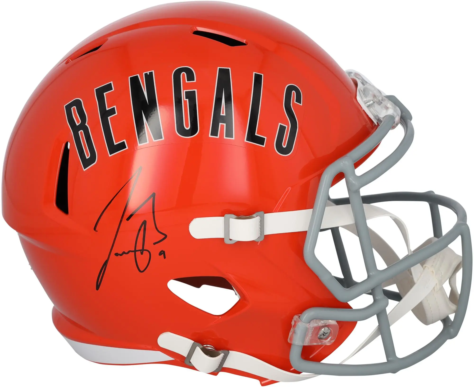 Joe Burrow Cincinnati Bengals Autographed Riddell 1968-1979 Throwback Speed Replica Helmet - Fanatics Authentic Certified