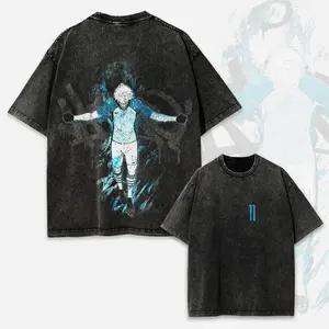 valentine shirts Blue Lock Nagi Graphic Tee – Vintage Washed Oversized Anime Soccer Shirt