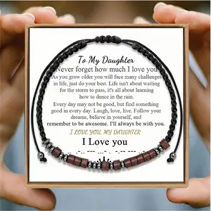Saluvu Morse Code Bracelet, I Love You Morse Code Bracelet For Daughter