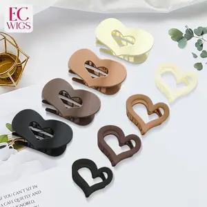 8Pcs-Pack Claws, Heart-Shaped, Noe Curly Hair Clip, Matte Hair Lady Clip ,Strong Fixing for Thick & Thin Hair, Comfortable Durable Hairpin for Ponytail, Bun, and Half-Up Styles,  Minimalist Styles for Work, School, Daily Wear & Parties & For gift