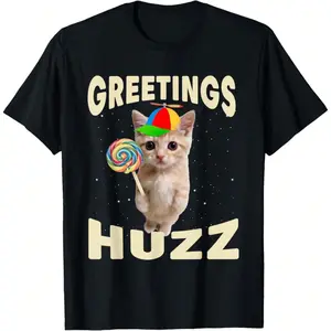 Greetings Huzz Funny Gen Z Gen Alpha Slang Meme T-Shirt Daily T-Shirt Women Kids Girls T-Shirt Cute Cartoon Clothes