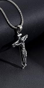 Cross Necklace for Men - Real 925K Sterling Silver Pendant, Timeless Symbol of Faith, Oxidized Silver Crucifix Necklaces