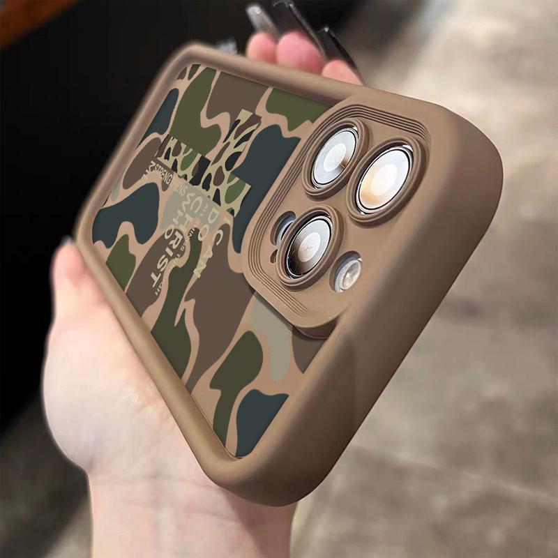 Camouflage Pattern With Cross Phone Case Iconic Christian Faith Artwork Featuring A Thickened Soft Tpu Back And Raised Camera Step Design Blending Cloud-Like Comfort With Reliable Lens Protection For iPhone 17 16 15 14 13 12 11 X XS