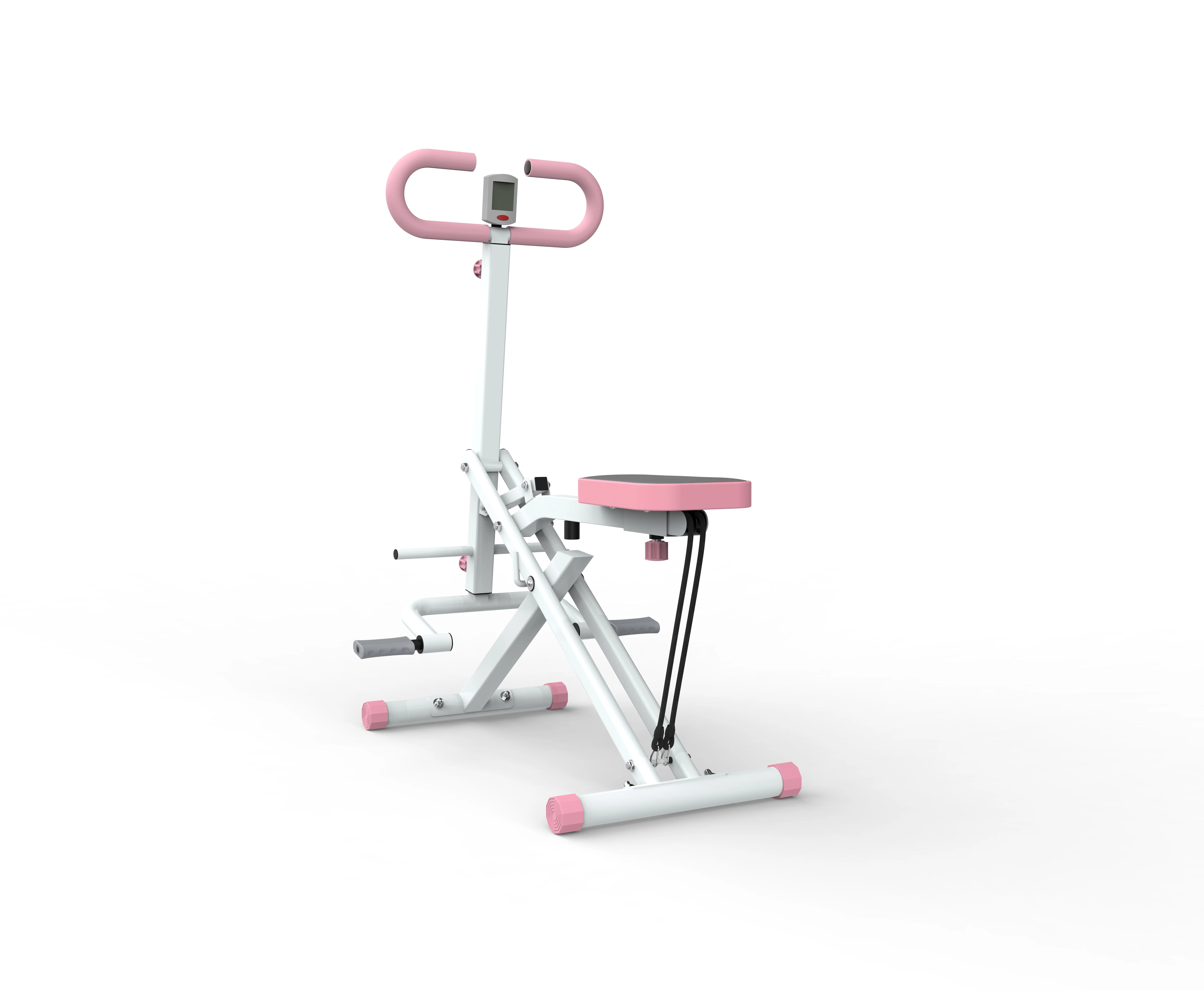 Squat Machine for Home Gym, Foldable Glute Workout Trainer with Resistance Bands, Butt Thigh Abs and Back Exercise Equipment for Leg Press, Hip Thrust and Home Fitness