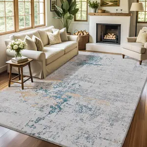 Modern Minimalist Soft Short Pile Rug, Non-Slip Home Decor Mat, Indoor Casual Style Carpet for Living Room