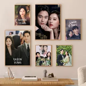 Korean Q-Queen Of T-Tears Painting Calligraphy Gallery-Quality Canvas Wall Art Poster | Waterproof & Fade-Resistant | Minimalist Unframed Design | Living Room, Bedroom & Office Decor | Multiple Sizes | Holiday gifts