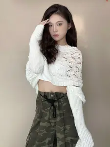 Autumn/Winter Knitted Cable Wrap - White, Long Sleeves, Casual Style, Versatile Design for Various Occasions