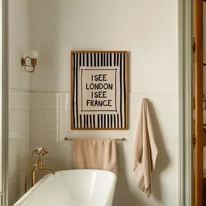 I See London France Print Funny Bathroom Poster, Trendy Home Decor (UNFRAMED)