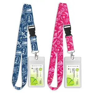 Cruise Lanyard, 2-Pack Nautical Theme, Blue Pink