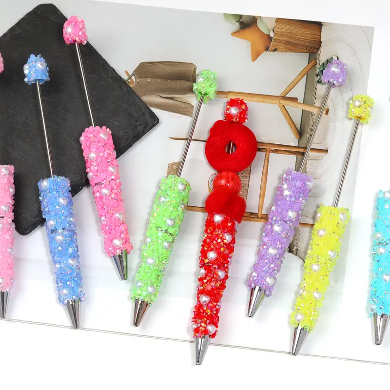 【P162】5pcs  Rhinestone Beadable Pen. You can design it yourself