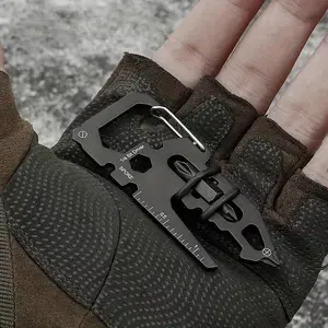 Multifunctional Tool Card, Portable Measuring Ruler Tool Card, Multifunctional Tool for Keychain Bottle Opener, Outdoor Sports Equipment for Camping, Hiking