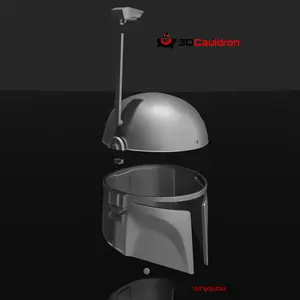 Boba Fett Dented Helmet Kit | Moving Rangefinder | Mirrored Visor Included | Physical DIY Parts Kit