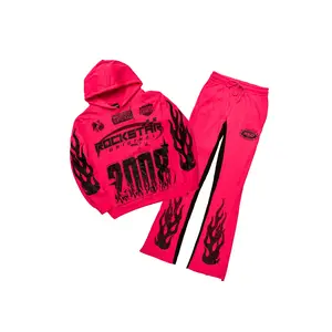 Amos Fuchsia/Black Hoodie/Baggy Track Pant Set