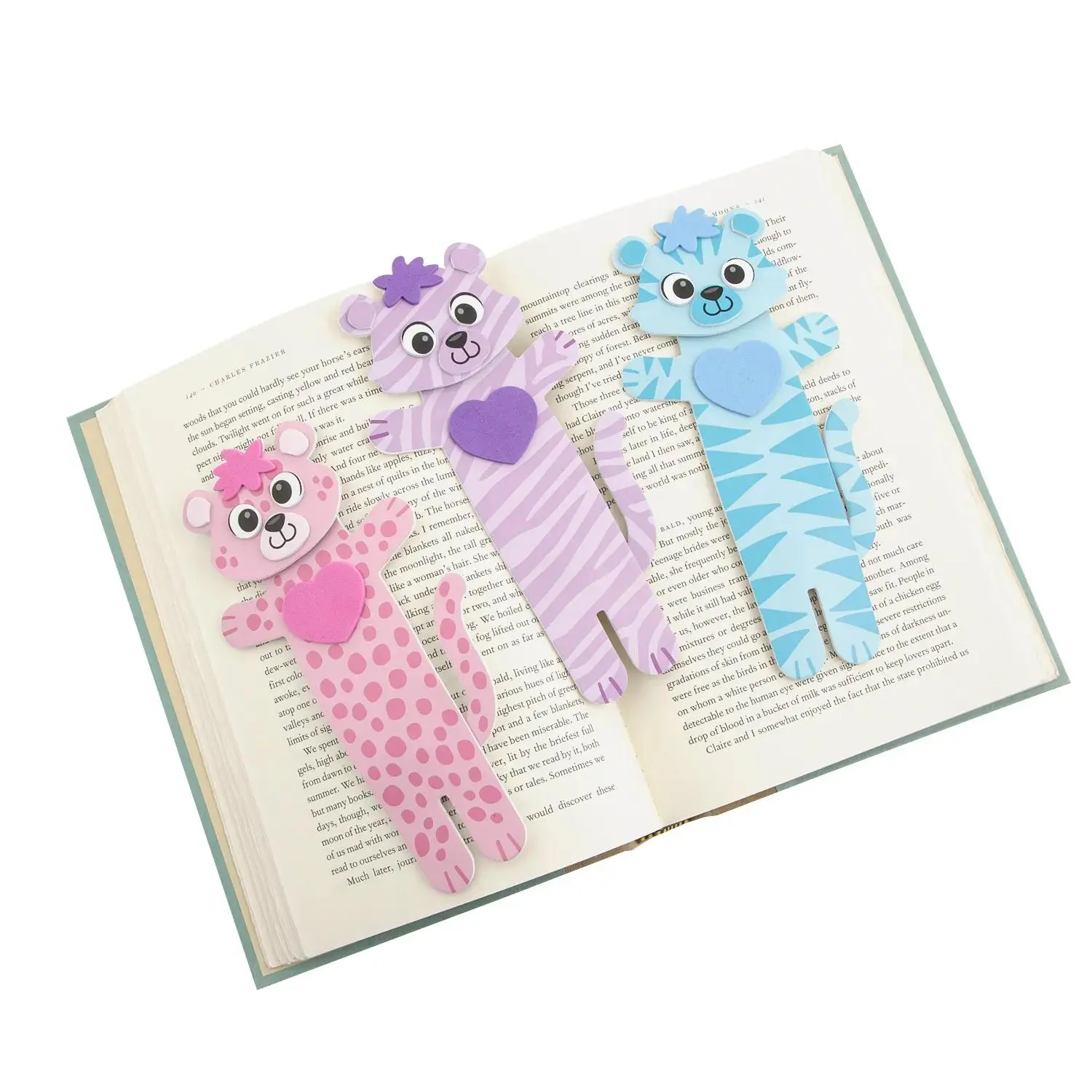 7 1/4" Pastel Animal-Print Bookmarks Foam Craft Kit - Makes 12