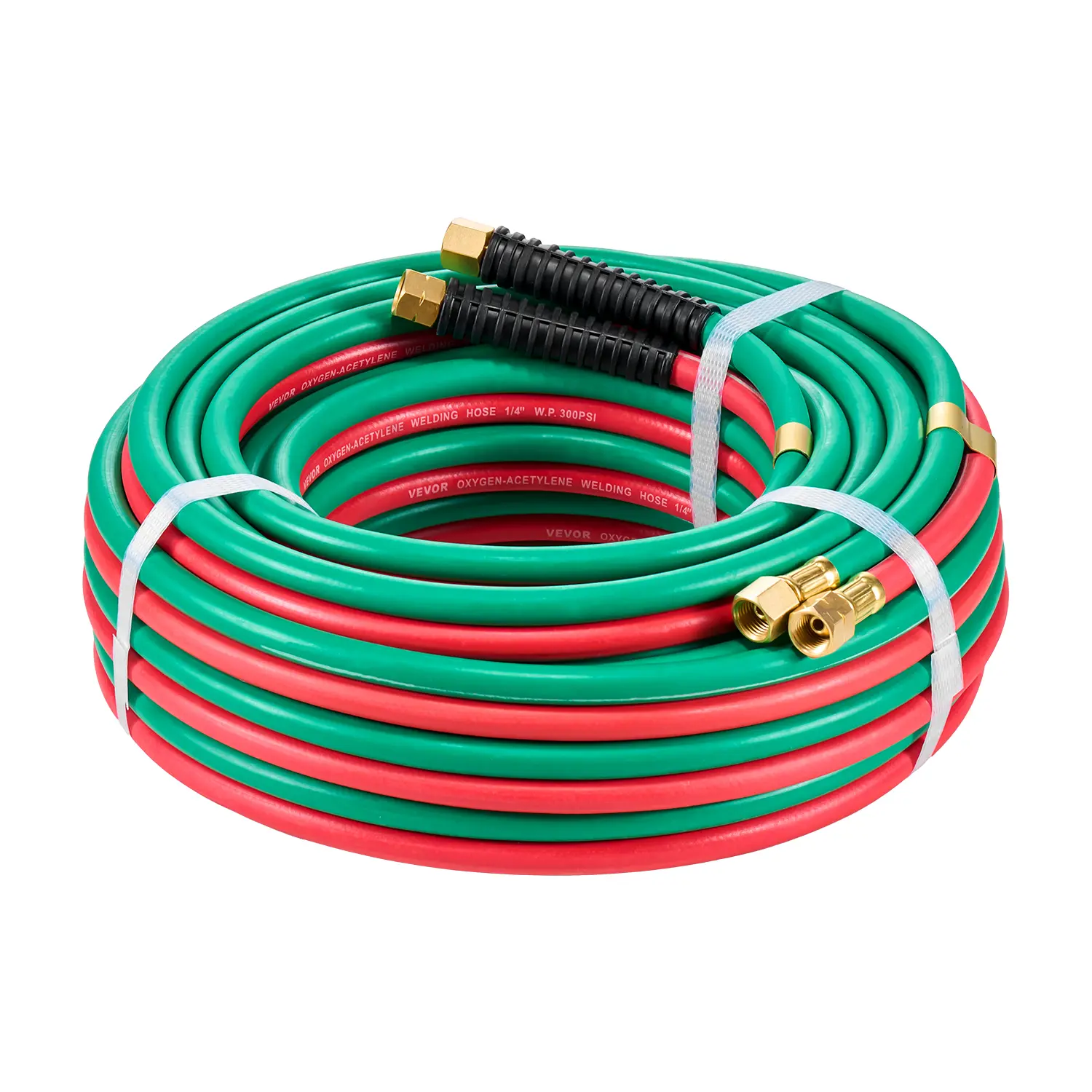 【summerfinds】VEVOR Oxygen Acetylene Hose, 1/4-Inch x 50FT Oxy Acetylene Hose with 9/16"-18 LH/RH B Fittings, R Grade Welding Torch Twin Hose with 300PSI Maximum Working Pressure for Cutting Soldering Brazing