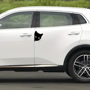 1PC Retro Cute Peeking Black Cat Car Sticker, Sticker For Cars, Car Door Decor, Retro Car Exterior, Fits Classic Car Exteriors