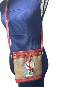 Pre-owned GUCCI Leather Bucket Bags Doraemon Limited Edition GG Bucket Bag