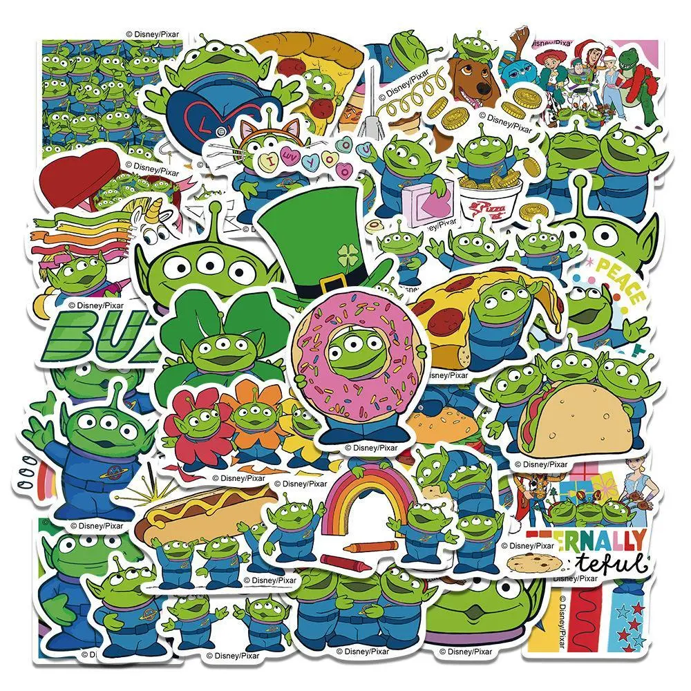 Cute Squeeze Toy Aliens Stickers 50pcs | Removable Decals for Luggage & Phone Case