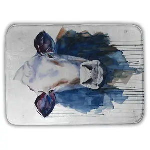 Begin Home Decor 5930-2417-AN370 17 x 24 in. Watercolor Cow Bath Mat - White Kitchen Decor - Home Style