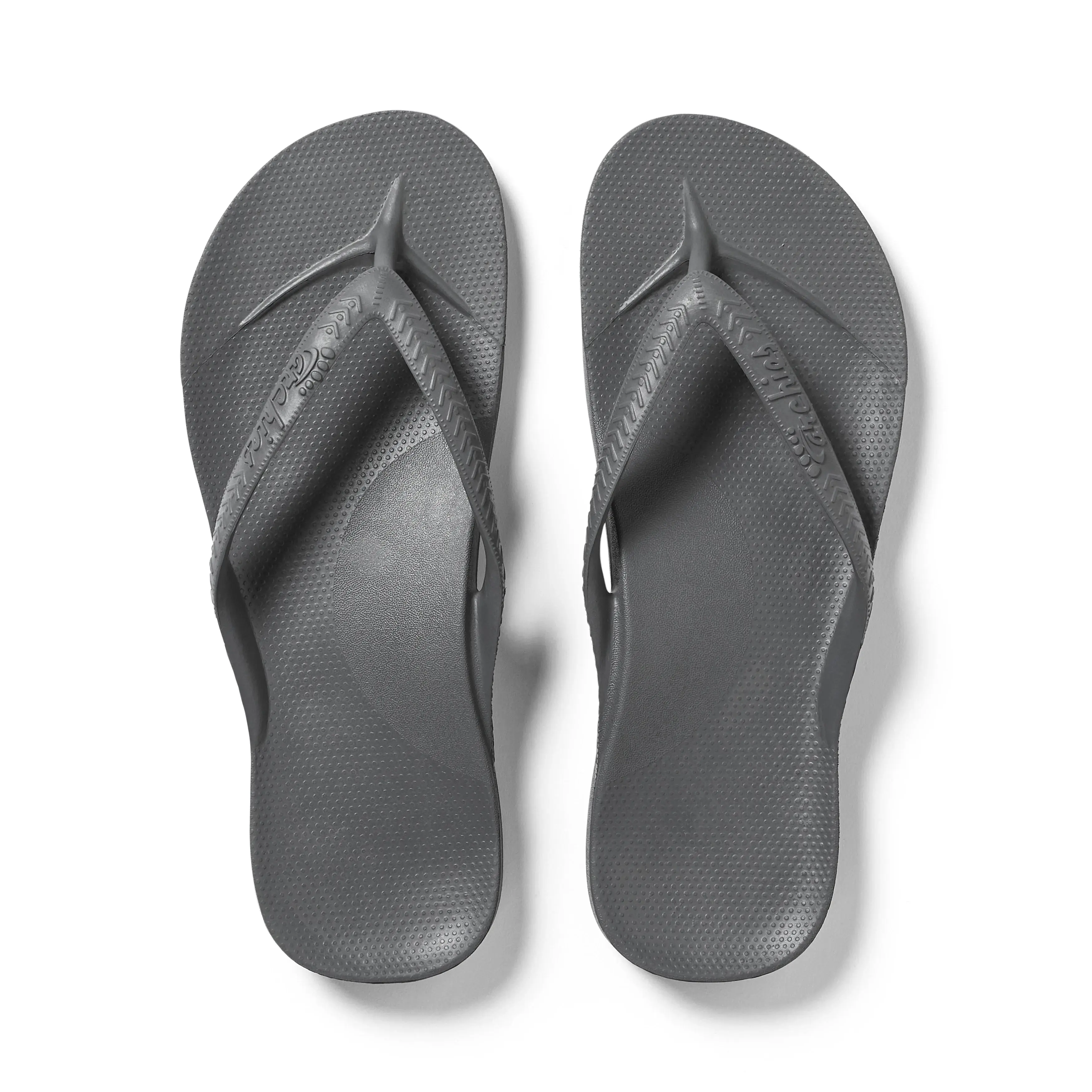 ARCHIES Charcoal Arch Support Flip Flops - Men's & Women's Foam Cushioned Bed Shoes, Indoor/Outdoor Open Strap Slippers, Lightweight 1-Piece Thongs for Post-Shower & All-Day Walking Comfort