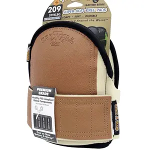 TROXELL USA Super-Soft Large Leatherhead Red Knee Pads - Comfortable, Adjustable, Washable Kneepads