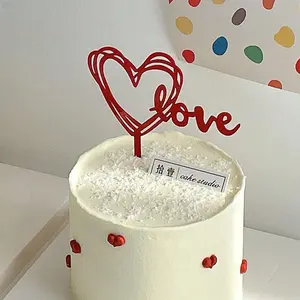 20/10 Piece Heart Cake Decorations, Valentine's Day Party Supplies, Anniversary Party Decor, Wedding Cake Decor, Cake Placards