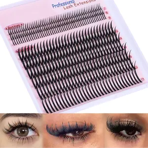 Ultra Long Lash Clusters with Spikes (12-22mm), 7-9mm Bottom Lashes, Cluster Eyelash Extensions for Pros & DIY, Multi Styles for Manga/Spiky/Mega Look