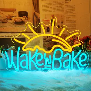 1pcs Wake In Bake Neon Sign, Bake Neon LED Light for Wall Mounted Decoration,  USB powered Lights for Kitchen Home Parties,Indoor Decor, Gift for Women
