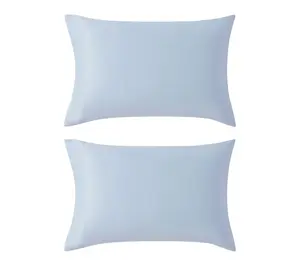 Laura Ashley Satin Bliss Chambray Blue StandardPillowcase Set