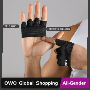 [Anti-Slip Fitness Gloves] 2pcs Unisex Half-Finger Fitness Gloves |     Anti-Slip Breathable Quick-Dry Moisture-Wicking Fabric, Ergonomic Finger Support & Lightweight for Yoga, Pilates, Gym Workouts - Light Gray/Pink/Black, Gym Accessories