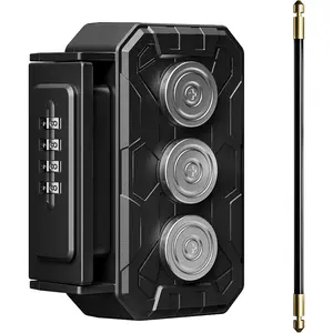 Waterproof Magnetic Key Lock Box, 4 Combinations & Dual Mounting Magnetic Key Hider for Outside Under Car to Hide A Key