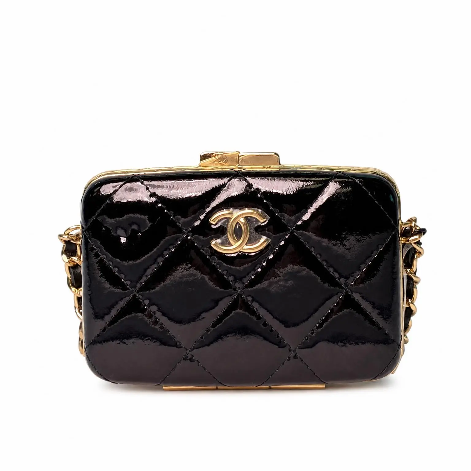 Pre-owned CHANEL X Crossbody Bags Small Box Bag w/ Chain Mini Bags Handbags Black 2606090009