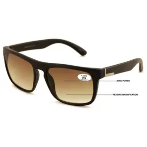 Large Men Progressive Bifocal Reading SunGlasses - UV400 - No Line Or Bubble Key