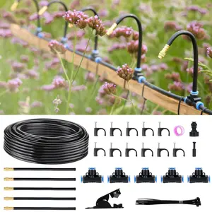 360? Automatic Drip Irrigation Kit - 5/16'' Tubing, Adjustable Universal  Nozzle, Copper Atomizing System for Garden/Lawn/Greenhouse - Multi-Directional Rotation, Quick Connectors, 16FT