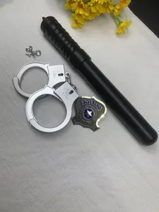 Police Role Play Set, Toy Handcuffs + Baton + Badge Accessories, Pretend Police Catch Thief Costume Props, Kids Toys