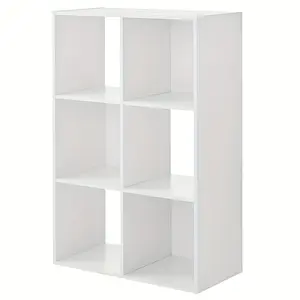 6-Compartment Storage Rack, Storage Shelf, Storage, Organization, Cube Storage, Cube Rack, White