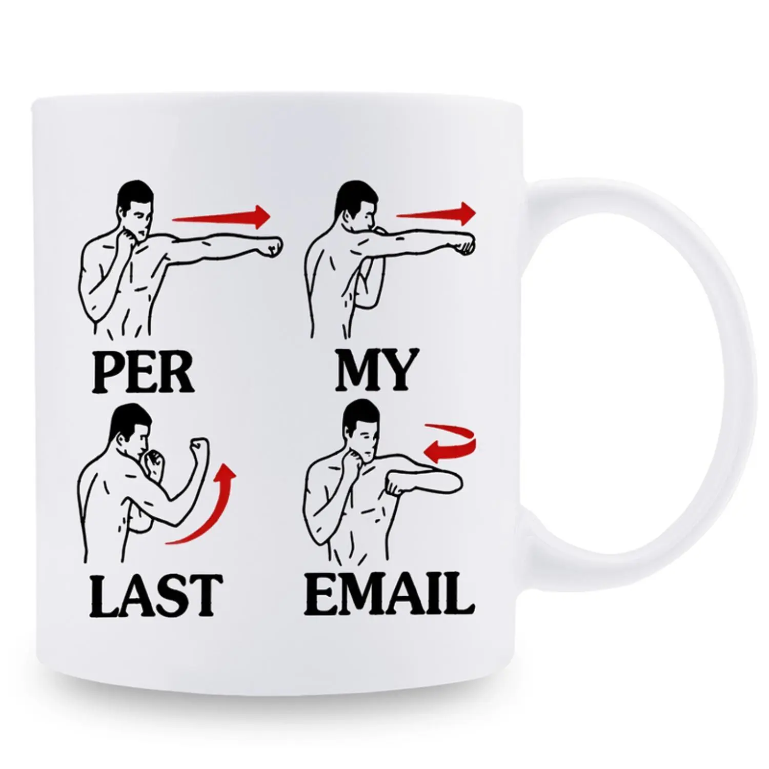 Humorous Coffee Mug with Boxing Glove Design and Sarcastic Office Humor 11oz Ceramic Mug Dishwasher and Microwave Safe Ideal Gift for Coworkers Friends and Family