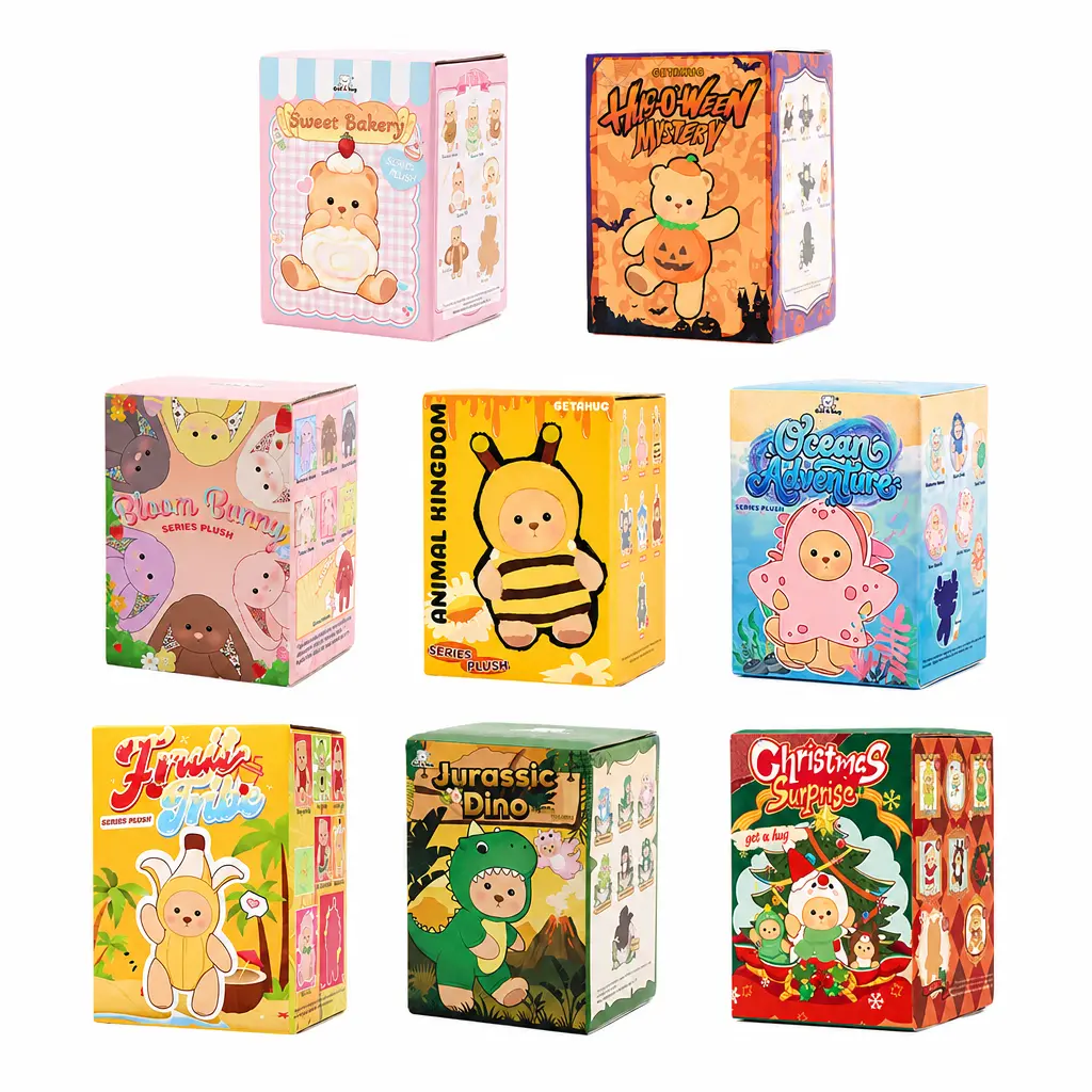 A collection of popular IPs from Getahug! Fruit Tribe Series/Jurassic Dino Series/Sweet Bakery Series/Hug-o'-Ween Series/Christmas Series/Ocean Adventure Series... Blind Box multiple hit series,5.9in Pendant Bag Charm Keychain Accessories